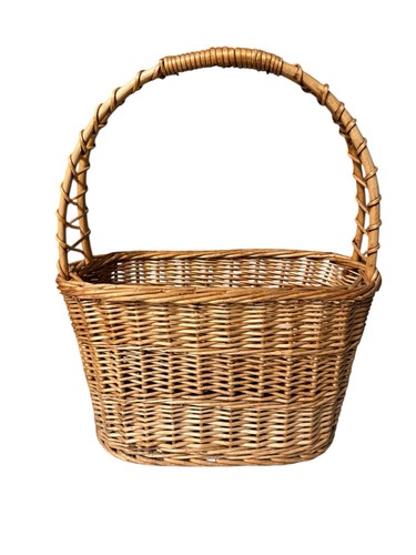 Vintage wooden basket with - basket,