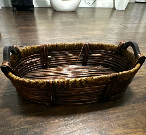 Oval wicker basket - oval, w/