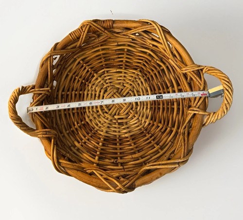 Round brown rattan - round, wicker