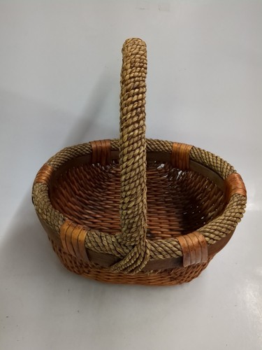 Wicker shopping basket oval - wicker,
