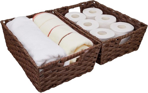 Large wicker storage basket - large,