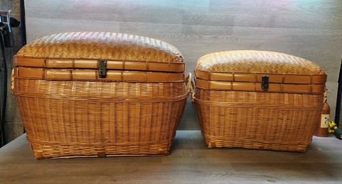 Vtg asian wicker - 2-vtg,